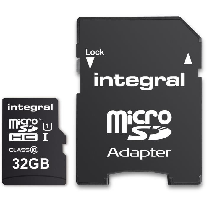 INTEGRAL Carte mémoire flash pour smartphone, tablette - Micro SD - 32 Go