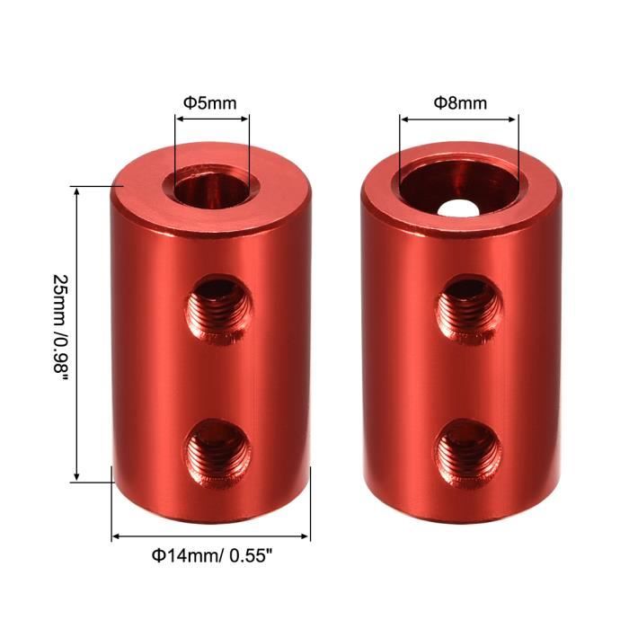 Wellenkupplung Verbinder 6mm bis 8mm Bohrung Stellschraube L25XD14 Dunkelblau