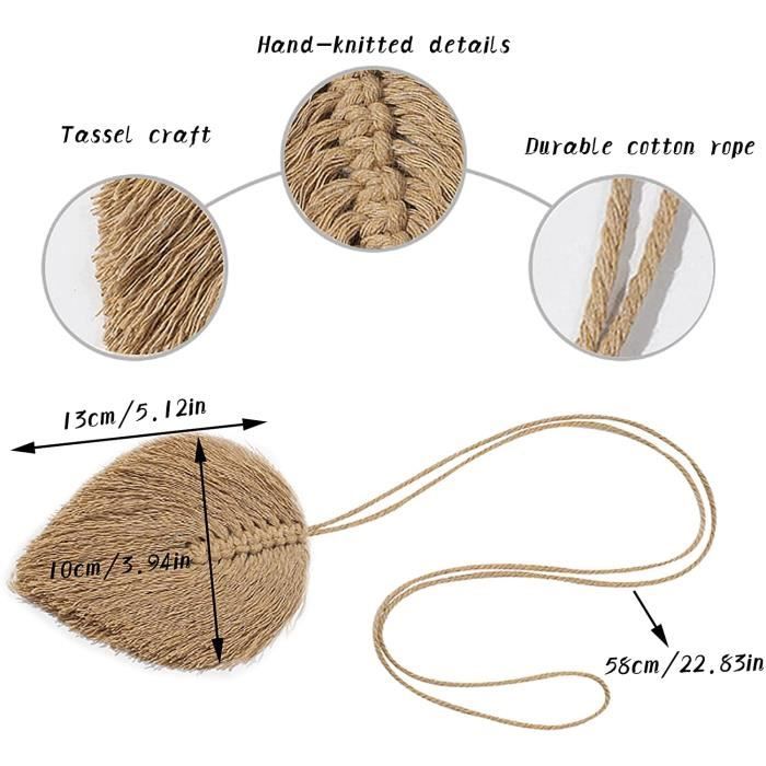 3 Paires D'attaches De Rideaux Décoratives En Perles - Soie Polyester Multicolore 43,5 Cm - Accessoire Maison élégant
