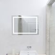 50x70cm Miroir LED Salle de Bain, FEINIANWEN Miroir Mural Salle de Bain et WC avec éclairage-3
