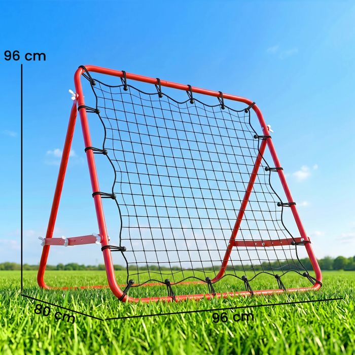 Filet De Rebond Double Face Pour Football – Cadre Acier Réglable 80/100/120 Cm – Entraînement Football, Rugby, Tennis, Baseball