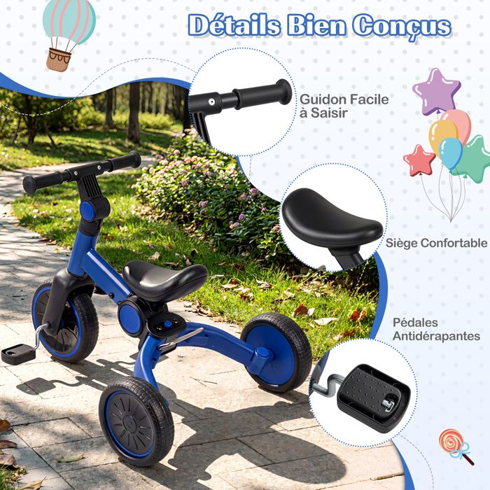 Vélo enfant draisienne 2 en 1 roulettes et pédales amovibles roues 11 Vélo enfant draisienne 2 en 1 roulettes et pédales amovibles roues 11