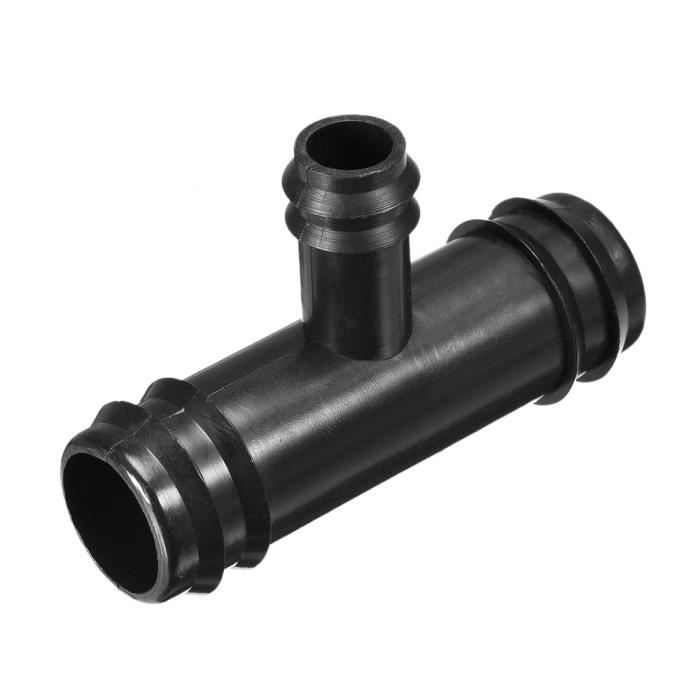 BQLZR Tee Raccord De Tuyau En Plastique Noir PE16 15.5mm Dia Raccord En Forme De T De Barbelé Pipe Raccord Pour Système De Goutte Pack De 20