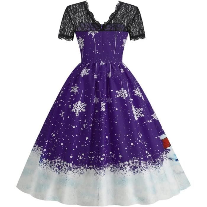 Robe De Noël Vintage Pour Femme – Noir – Taille M – Manches Longues – Style Moulant – Neuf Avec étiquettes