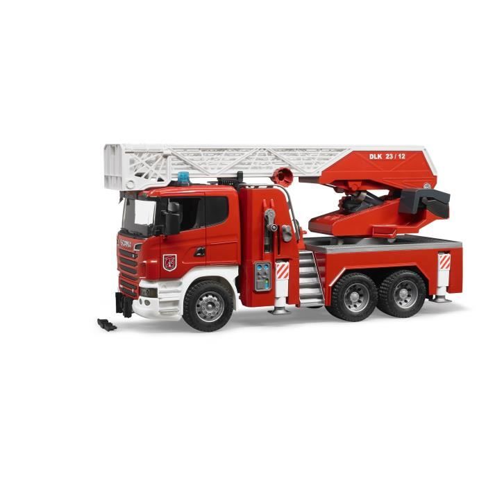 Camion pompier Scania R-serie BRUDER avec échelle, pompe à eau et