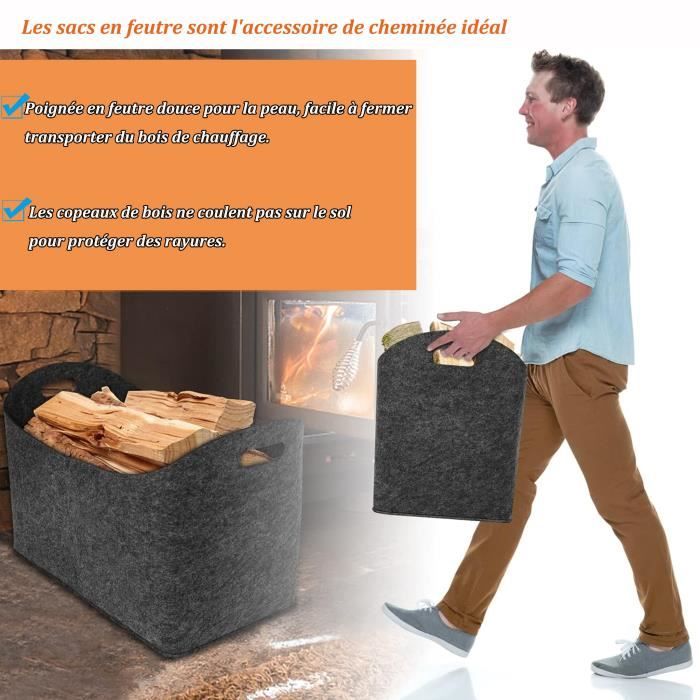 Corbeille porte bûche LZQ XXL Panier à bois de chauffage en