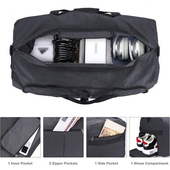 Grand Sac De Voyage 100L XXL Pliable Pour Homme Et Femme - Sac Weekender Grande Capacité Avec Bandoulière