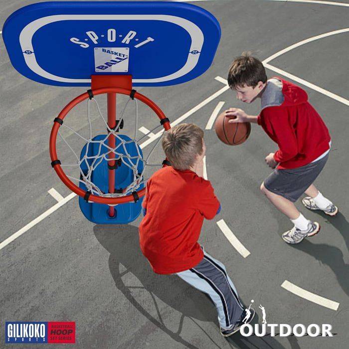 GILIKOKO Panier Basket Enfant sur Pied Réglable 110-190cm Int/Ext 3-8 Ans | Ballon + Pompe à air inclus • Pour jardin/appartement • Idéal cadeau anniversaire/Noël