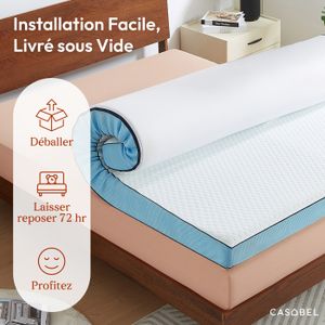 Surmatelas | 160x200 CM | Epaisseur 7CM | Housse Lavable