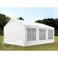 Tente de réception TOOLPORT 3x6m - Blanc - PE 180g/m² - Facilement transportable et montable-0