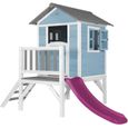 Maison de jeux en bois pour enfants AXI Beach Lodge XL avec toboggan en violet-0