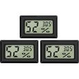 Mini Digital LCD Thermomètre Hygromètre Température Humidité pour Bureau Cuisine Humidors Incubateurs Reptiles (3 PCS-0