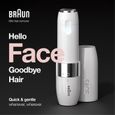 Rasoir Visage électrique pour femme Braun Face Mini FS1000 - Fonction Smart Light - Blanc-0
