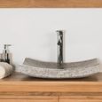 Vasque salle de bain en pierre marbre Gênes gris 50cm - WANDA COLLECTION - Rectangulaire - A poser-0