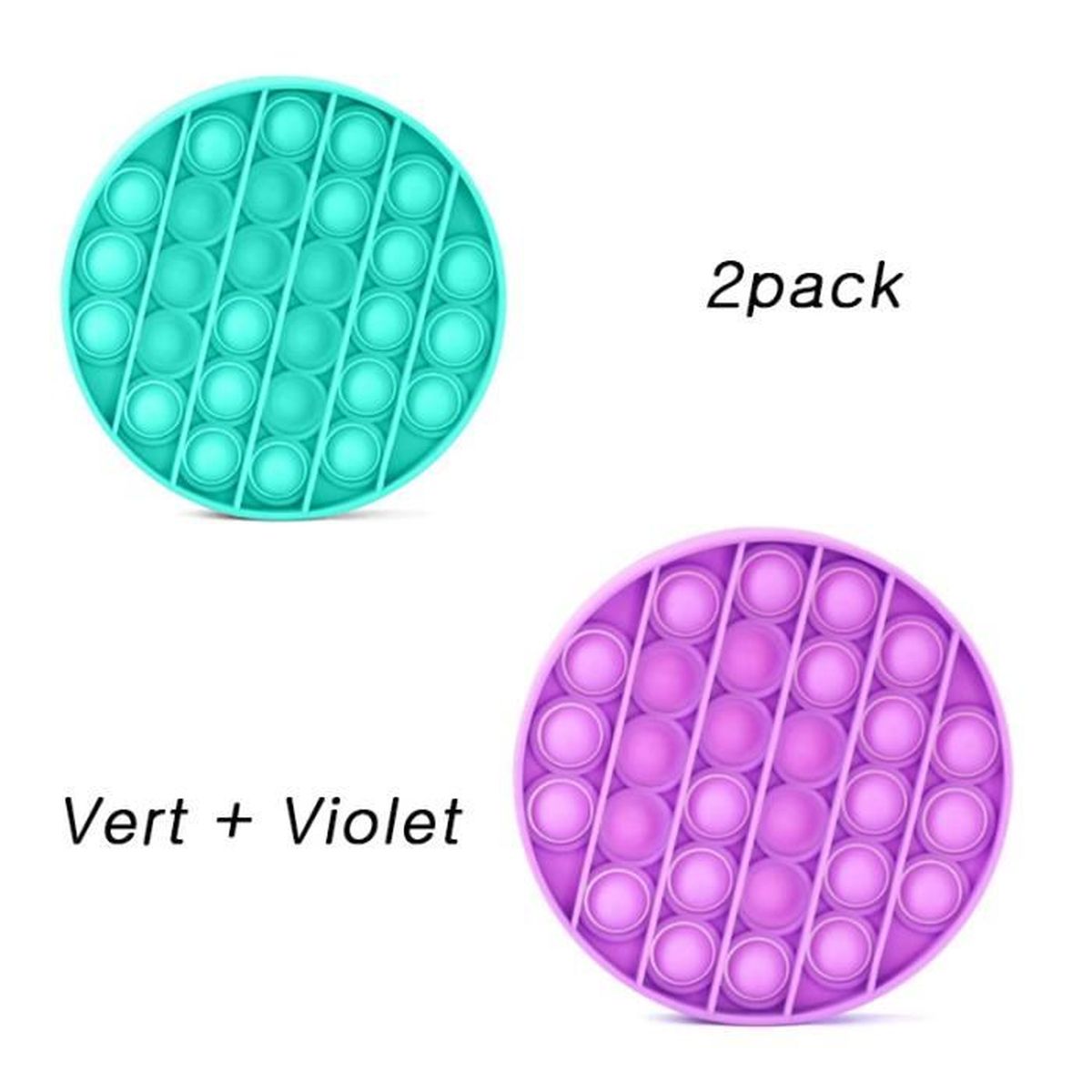 pour la maison 2 Pcs Push Pop Bubble Fidget Sensory Toy la f/ête le bureau l/école le jeu parent-enfant et dautres occasions style-2 Noir anti-stress en silicone color/és