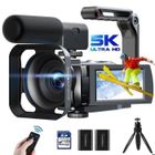 JEEMAK Caméscope 5K Caméra Vidéo 56MP Camescope Numérique Vlogging 3'' Écran Tactile Zoom 16X WiFi Vision Nocturne