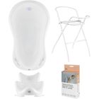 HYLAT BABY Baignoire pour Bébé - HYLAT - Certifié TÜV, sans BPA - Ensemble de 4 pièces - Yeti: Blanco - Collection Lite - Fabriqué dans l'UE