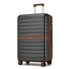 Kono Valise Grande Taille 76.5x50.5x29cm Rigide ABS+PC Valise de Voyage à roulettes Valises avec Serrure TSA, 4 Doubles Roues, Gris