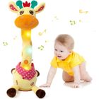 PRUMYA Jouet Girafe En Peluche Interactive Parlante Et Dansante Avec Musique Répète Les Phrases Contrôle Du Volume Rechargeable USB Cadeau