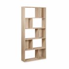 SWEEEK Bibliothèque design asymétrique – Pieter – 5 étagères. 10 compartiments de rangement naturel