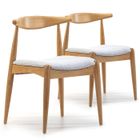 VS VENTA-STOCK Pack 2 chaises Corzo, Couleur Chêne, Bois Massif, 52,5 cm x 50 cm x 74.5 cm