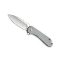Civivi c907b Couteau  lame  acier d2 satiné avec flipper manche 10 cm  10 cm acier inox gris avec plaquettes g10 gris gris
