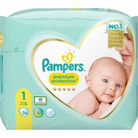 Couche jetable - Pampers - Premium Protection New Baby - Taille 1 - Petit format - Canaux d'aération