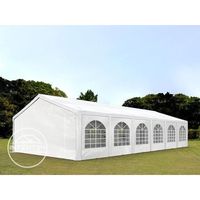Tente de réception TOOLPORT 5x12m - Barnum PE 240g/m² - Blanc imperméable