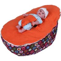Tbest Pouf bébé Bean Bag Base Snuggle Bags Sièges de lit de couchage pour bébé sans cercle de remplissage et orange