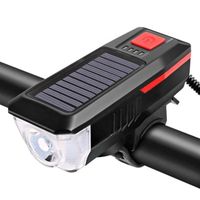 Lampe Solaire Rechargeable USB pour Vélo avec Klaxon et Affichage Électrique - GYROOR LY-17