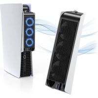 Refroidissement pour PS5 Ventilateur,Ventilateur Silencieux Amélioré avec 3 Ventilateurs et USB Externe pour Disc & Digital