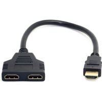 INECK® Prise HDMI 1 mâle vers Double HDMI 2 femelle Y adaptateur de câble de répartiteur LCD LED HD TV