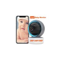 JONNEY T4MP Caméra Surveillance WiFi Intérieure, Camera Bébé WiFi 2.4Ghz Pan/Tilt à 360 °, Vision Nocturne Intelligente, Suivi