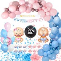 Décoration de fête révélant le genre,MMTX Baby Douche Décoration Mixte pour la Fêtes De Naissance, Boy or Girl Ballon Banner