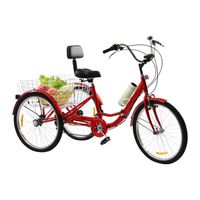 24" 7 vitesses tricycle adulte tricycle vélo à 3 roues tricycle avec panier