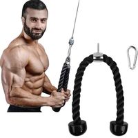 Corde Triceps Musculation - USIFUL - Câble Entraînement Tirage Biceps - Noir - Fitness - Garantie 2 ans