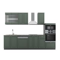 Cuisine équipée Vicco Optima 270 Cm - Gris Mat - Moderne - Panneaux MDF/aggloméré