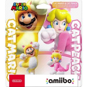 FIGURINE DE JEU Figurine Amiibo - Mario Chat & Peach Chat • Collection Super Mario