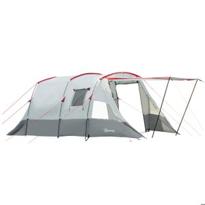 Outsunny Tente De Camping Familiale 6-8 Pers. Double Toit Legere Ventilee Facile A Monter Moustiquaire 252462