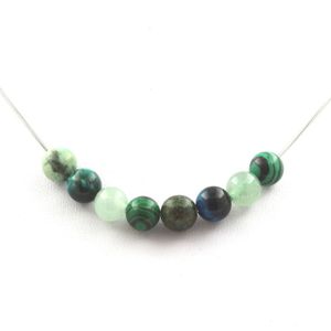 Collier Perles Pierres Naturelles - Aventurine, Jade, Chrysocolle De Namibie - Neuf Avec étiquettes