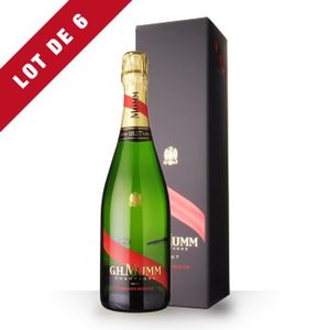 CHAMPAGNE Lot de 6 - Champagne Mumm Cordon Rouge 75cl Brut -
