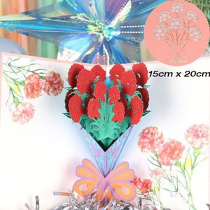FAIRE-PART - INVITATION Faire-part - invitation,Cartes de vœux à fleurs Pop-Up 3D,carte d'anniversaire de mariage,de Thanksgiving,de - flower-5[E8]