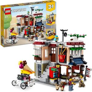 ASSEMBLAGE CONSTRUCTION Lego 31131 Creator 3-en-1 Le Magasin de Nouille du Centre-Ville, Jouet Transformable en Magasin de Cycles, en Kiosque a Journ