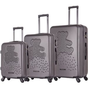 SET DE VALISES Ensemble de 3 valises à roulettes noir - LL-T311 B