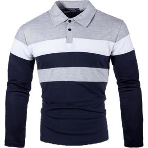 POLO Polo Homme Manches Longues - Basic Regular Slim Fit - Bleu