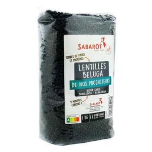 LÉGUMES SECS Lentille Beluga sachet de 1kg Sabarot