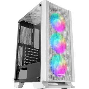 BUREAU BOITIER PC Mars Gaming Mc-C Blanc, Boîtier Pc Atx, Metal-Mesh