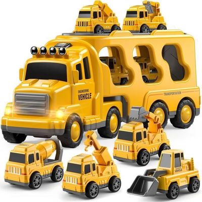 Jenilily Camion Jouet – 10 Mini Véhicules Construction – Métal & Plastique – Cadeau Fils Filles 1-6 Ans