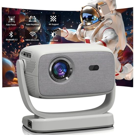 Projecteur Intelligent WiFi 6 Bluetooth - Autofocus 1080p, Dolby Audio, Compatible Netflix Et PS5 | Home Cinéma Portable