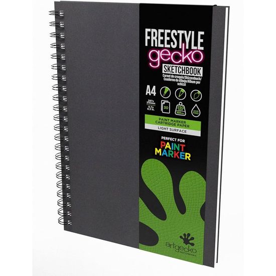 Artgecko Carnet De Croquis A4 Paysage 80 Pages 150gsm - Papier Cartouche Blanc Sans Acide